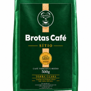 Brotas Café Sítio, torra clara, embalagem verde de 500g
